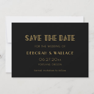 Save The Date mariage simple art déco vintage années 1920