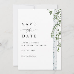 Save The Date Mariage simple Birch Tree