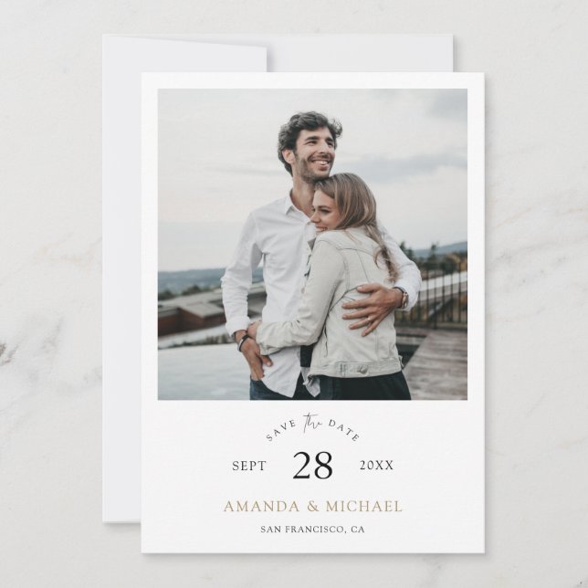 Save The Date Mariage simple et élégant Enregistrer la date avec (Devant)
