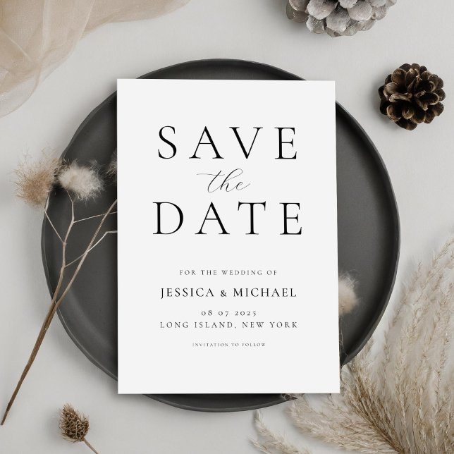 Save The Date Mariage simple et élégant sans photo Enregistrer l (Créateur téléchargé)
