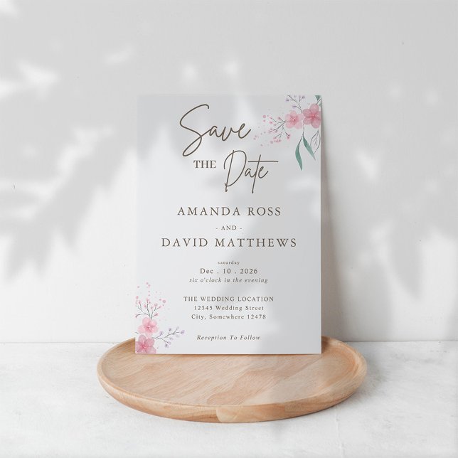 Save The Date Mariage simple Fleur élégant (Créateur téléchargé)