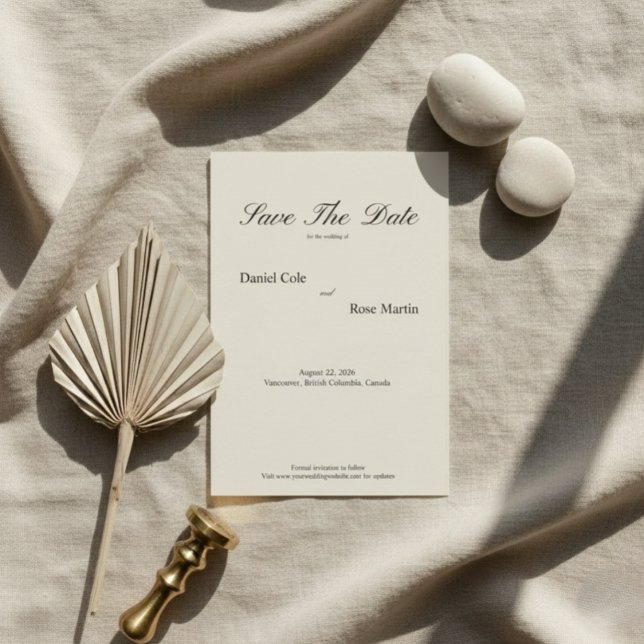 Save The Date Mariage Simple Minimal Script Élégant (Créateur téléchargé)