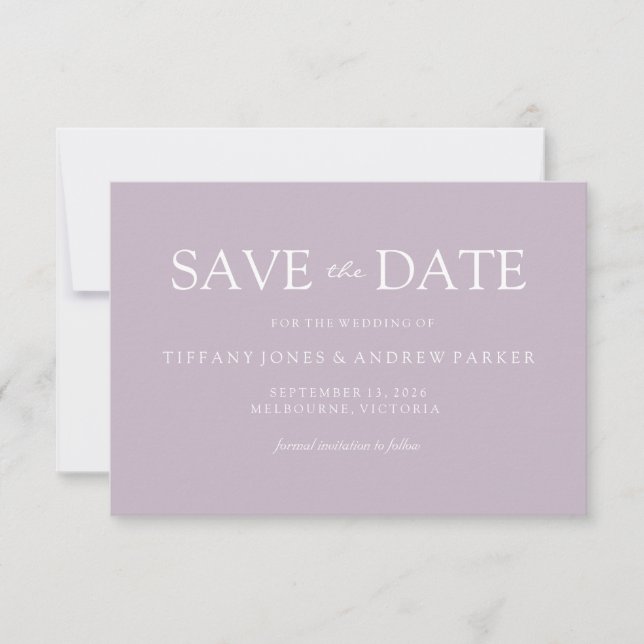 Save The Date Mariage simple moderne boueux boueux Sauvez la dat (Devant)