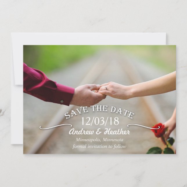 Save The Date Mariage simple Swirl Enregistrer la date (Devant)