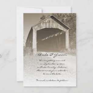Save The Date Mariage sous le Pont Couvert Rustique Enregistrez