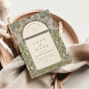 Save The Date Mariage sous une arche de jardin vintage