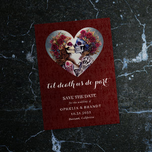 Save The Date Mariage Squelette de Damas gothique