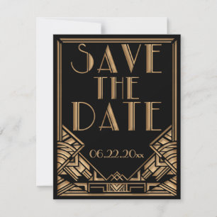 Save The Date Mariage Style Gatsby Art Déco, Enregistrez la Date