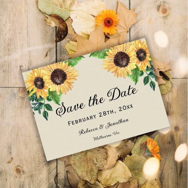 Save The Date Mariage Sunshine et Sunflower (Créateur téléchargé)