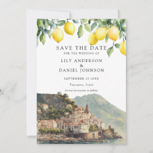 Save The Date Mariage sur la Côte d'Amalfi Italie Citrons
