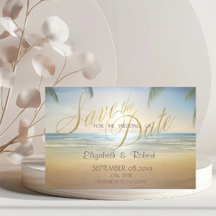 Save The Date Mariage sur la plage de Palms Sunset  Enregistrez 