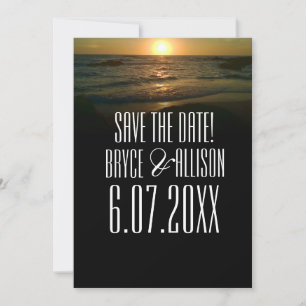 Save The Date Mariage sur la plage du coucher du soleil Sauvez l