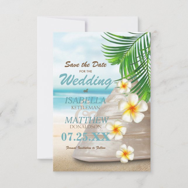 Save The Date Mariage sur la plage - Enregistrer la date (Devant)