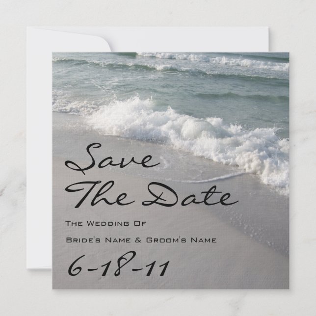 Save The Date Mariage sur la plage Enregistrer la date - Ocean W (Devant)