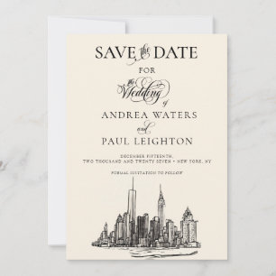Save The Date Mariage sur la skyline de New York City