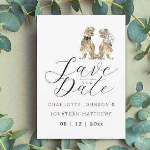 Save The Date Mariage sur le thème des dinosaures drôles