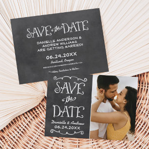 Save The Date Mariage Tableau Noir Photo Panneau Partagé
