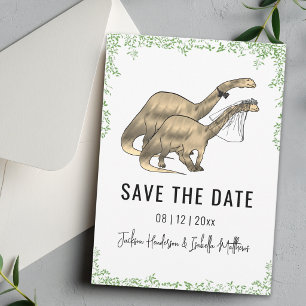 Save The Date Mariage Thème Dinosaure Vert Enregistrez La Date