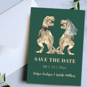 Save The Date Mariage Thème Dinosaures Vert