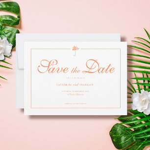 Save The Date Mariage Tropical Élégant sous les Palmiers