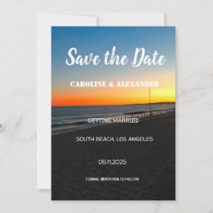 Save The Date Mariage tropical océanique moderne Sunset Summer