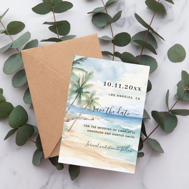 Save The Date Mariage tropical plage enregistrer la date (Créateur téléchargé)
