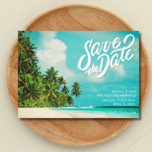 Save The Date Mariage Tropical sur la Plage au Costa Rica - Épar
