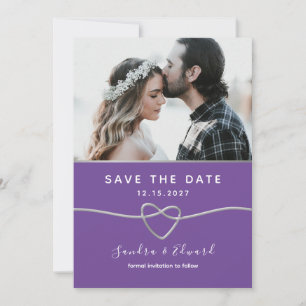 Save The Date Mariage turquoise et violet