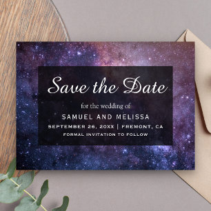 Save The Date Mariage Univers Galaxie Espace Extra-Atmosphérique