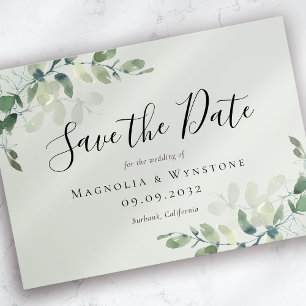 Save The Date Mariage vert Eucalyptus Sage