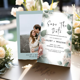 Save The Date Mariage vert Pastel Peach Mint Moss Sage