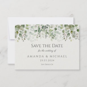 Save The Date Mariage Vert Sauge Eucalyptus