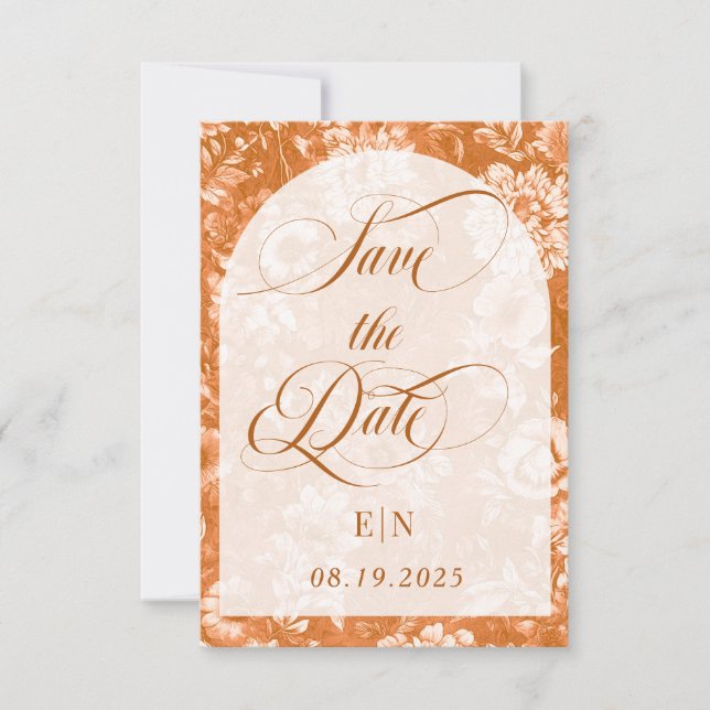 Save The Date Mariage victorien de terre cuite (Devant)