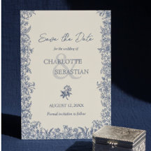 Mariage vintage à la frontière botanique bleue