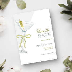 Save The Date Mariage Vintage Coquette à l'Olive French Martini
