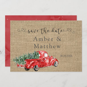 Save The Date Mariage vintage De Camion Rouge Enregistrer Les Ca