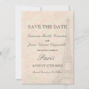 Save The Date Mariage vintage de style dans des économies de