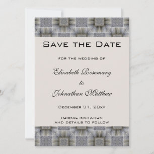 Save The Date Mariage vintage Enregistrer la date, Carrés gris r