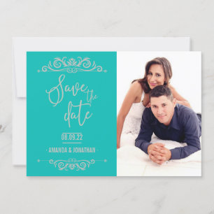 Save The Date Mariage vintage Enregistrer la date photo personna