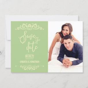 Save The Date Mariage vintage Enregistrer la date photo personna