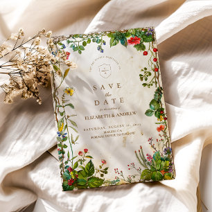 Save The Date Mariage vintage Forest Berry