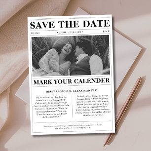Save The Date Mariage vintage moderne   Photo style journal