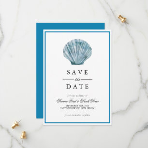 Save The Date Mariage vintage Turquoise bleu simple