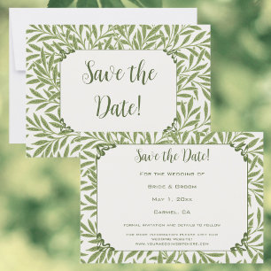 Save The Date Mariage vintage, Victorian Willow Feuille Motif