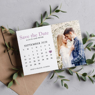 Save The Date Mariage violet clair Enregistrer la date Calendrie