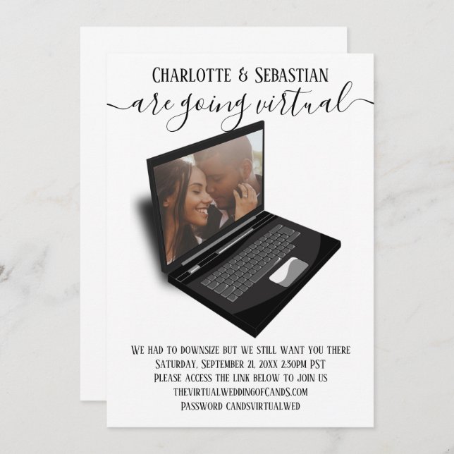 Save The Date Mariage virtuel Enregistrer la photo de date (Devant / Derrière)