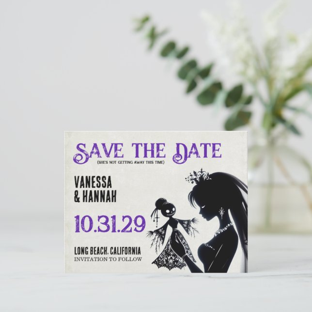Save The Date Mariée avec mariée poupée vaudou (Debout devant)