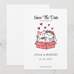 Save The Date Mariée De Chat Cute Et Mariage De Groom