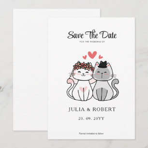 Save The Date Mariée De Chat Cute Et Mariage De Groom