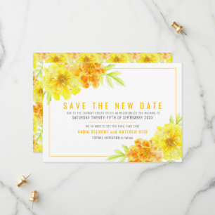 Save The Date Marigold jaune enregistrer la nouvelle date mariag